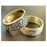 Sterling Silver Textured Rings Size 9.75