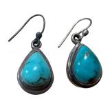 Turquoise Teardrop Earrings in Sterling Silver (Lot of 2)