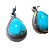 Turquoise Teardrop Earrings in Sterling Silver (Lot of 2)