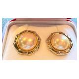 Majorica Vintage Pearl and Sterling Silver Earrings
