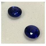 Blue YAG Round Cut Gemstones Pair