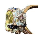 HSN 8 Carat Lemon Quartz Sterling Cocktail Ring - Size 9