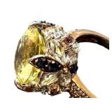 HSN 8 Carat Lemon Quartz Sterling Cocktail Ring - Size 9