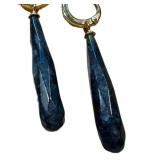 Sterling Silver Smoky Quartz Drop Earrings - Faceted Beads (Lot of 2)