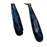 Sterling Silver Smoky Quartz Drop Earrings - Faceted Beads (Lot of 2)