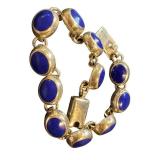 Sterling Silver & Lapis Bracelet - 7-Inch, 925 Marked