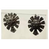 Vintage Marcasite Filigree Brooch & Sterling-Stamped Earrings Set (2 Pairs)
