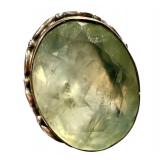 Prehnite Gemstone Sterling Silver Ring - Size 9.5