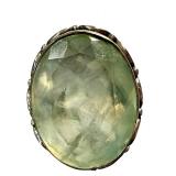 Prehnite Gemstone Sterling Silver Ring - Size 9.5