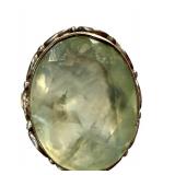 Prehnite Gemstone Sterling Silver Ring - Size 9.5