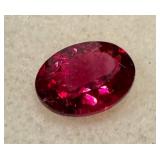 1.64 ct Red Tourmaline - Oval Faceted Gemstone by World Class Gems