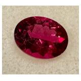 1.64 ct Red Tourmaline - Oval Faceted Gemstone by World Class Gems
