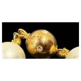 Cultured Pearl Necklace with Pave Crystal Flower Cluster Clasp