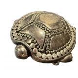 Two Turtle Brooches - Silver-Tone Rhinestone Turtle Pin & Multicolor Enamel Turtle Pin