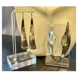 Jonell 925 Sterling Silver Statement Earrings with Turquoise - Assorted Drops (Lot of 3)