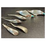 Jonell 925 Sterling Silver Statement Earrings with Turquoise - Assorted Drops (Lot of 3)
