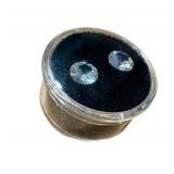 Two 1.5 Carat Colorless Zircon Round-Brilliant Loose Gemstones
