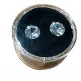 Two 1.5 Carat Colorless Zircon Round-Brilliant Loose Gemstones