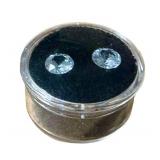 Two 1.5 Carat Colorless Zircon Round-Brilliant Loose Gemstones