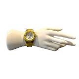 Invicta Angel Chronograph Watch - Not Tested, Yellow Bezel & Silicone Strap