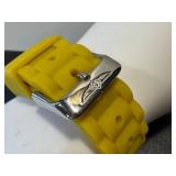Invicta Angel Chronograph Watch - Not Tested, Yellow Bezel & Silicone Strap