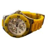 Invicta Angel Chronograph Watch - Not Tested, Yellow Bezel & Silicone Strap