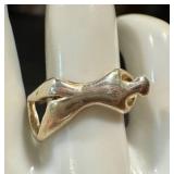 Sterling Silver Nude Figurine Ring - Size 7, Sculptural Jewelry