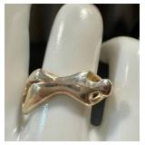Sterling Silver Nude Figurine Ring - Size 7, Sculptural Jewelry