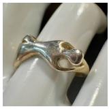 Sterling Silver Nude Figurine Ring - Size 7, Sculptural Jewelry