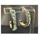 Sterling Silver Aquamarine Bracelet, Two Rings & Earrings (Lot of 4)