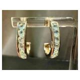 Sterling Silver Aquamarine Bracelet, Two Rings & Earrings (Lot of 4)