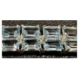 Sterling Silver Aquamarine Bracelet, Two Rings & Earrings (Lot of 4)