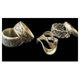 Five Sterling Silver Rings - Assorted Styles, US Sizes 5.75 to 8