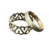 Five Sterling Silver Rings - Assorted Styles, US Sizes 5.75 to 8