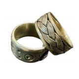 Five Sterling Silver Rings - Assorted Styles, US Sizes 5.75 to 8