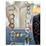 Aura 40in Silver-Tone Link Necklace, Donon Earrings (Israel) & Tri-Tone 16-18in Necklace - Mixed