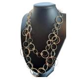 Aura 40in Silver-Tone Link Necklace, Donon Earrings (Israel) & Tri-Tone 16-18in Necklace - Mixed