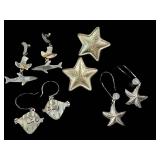 Sterling Silver Nautical Jewelry Assortment - Starfish, Shark, Moon & Boat Charms