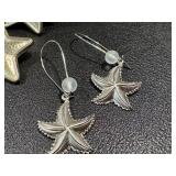 Sterling Silver Nautical Jewelry Assortment - Starfish, Shark, Moon & Boat Charms