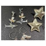 Sterling Silver Nautical Jewelry Assortment - Starfish, Shark, Moon & Boat Charms