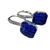 Sterling Silver and Sapphire Earrings