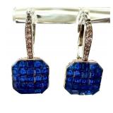 Sterling Silver and Sapphire Earrings