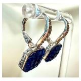 Sterling Silver and Sapphire Earrings