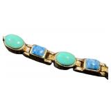 Turquoise & Sterling Silver Bracelet - 6.75 Inch Length