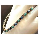 Turquoise & Sterling Silver Bracelet - 6.75 Inch Length