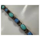 Turquoise & Sterling Silver Bracelet - 6.75 Inch Length