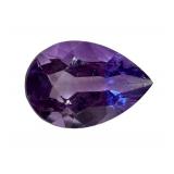 Brazilian Amethyst Loose Gemstone - Pear-Cut Faceted Purple Quartz