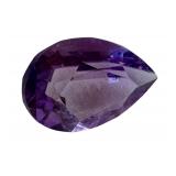 Brazilian Amethyst Loose Gemstone - Pear-Cut Faceted Purple Quartz