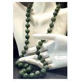 Vintage Hand-Knotted Jade Beaded Necklace, 24-Inch