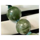 Vintage Hand-Knotted Jade Beaded Necklace, 24-Inch